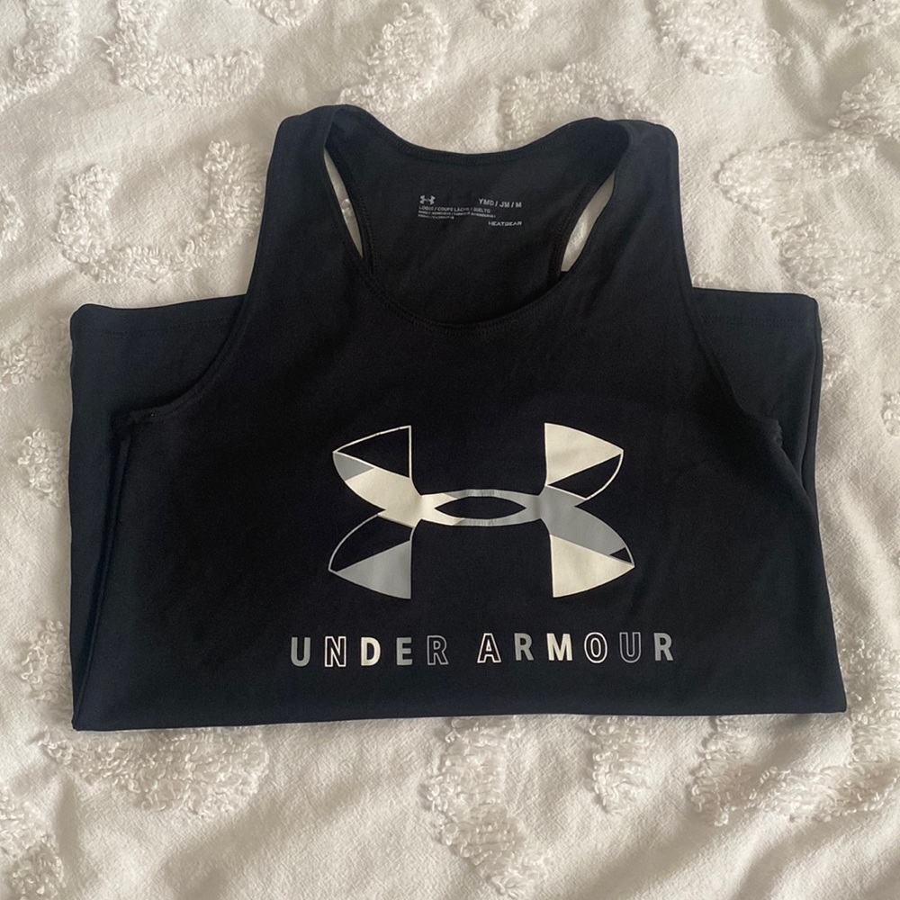 UNDER ARMOUR KIDS BLACK TANK TOP SIZE YOUTH MEDIUM